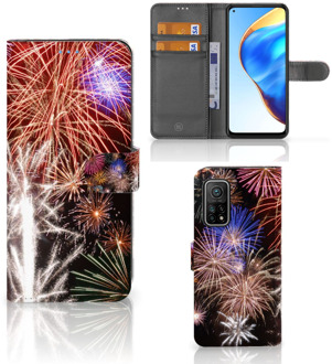 B2Ctelecom Portemonnee Hoesje Xiaomi Mi 10T Pro | Mi 10T Smartphone Hoesje Kerstcadeau Vuurwerk