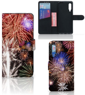 B2Ctelecom Portemonnee hoesje Xiaomi Mi 9 Smartphone Hoesje Kerstcadeau Vuurwerk