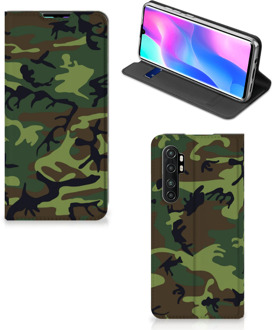 B2Ctelecom Portemonnee hoesje Xiaomi Mi Note 10 Lite Telefoonhoesje Army Dark