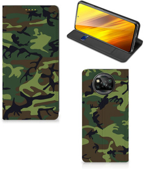 B2Ctelecom Portemonnee hoesje Xiaomi Poco X3 Telefoonhoesje Army Dark