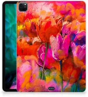 B2Ctelecom Print Case iPad Pro 12.9 (2020) | iPad Pro 12.9 (2021) Hoes Tulips met doorzichte zijkanten