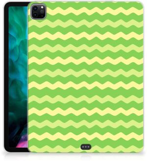 B2Ctelecom Print Case iPad Pro 12.9 (2020) | iPad Pro 12.9 (2021) Tablet Hoes Waves Green met doorzichte zijkanten