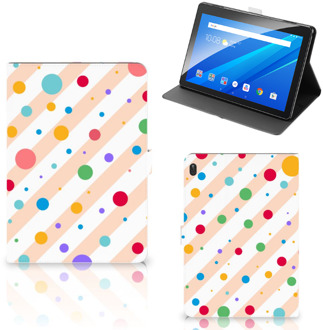 B2Ctelecom Print Case Lenovo Tab E10 Hoes met Magneetsluiting Dots