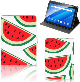 B2Ctelecom Print Case Lenovo Tab E10 Tablet Hoes met Magneetsluiting Watermelons