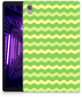 B2Ctelecom Print Case Lenovo Tab M10 HD (2de generatie) Tablet Hoes Waves Green met doorzichte zijkanten