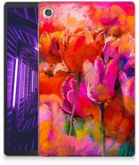 B2Ctelecom Print Case Lenovo Tab M10 Plus Hoes Tulips met doorzichte zijkanten