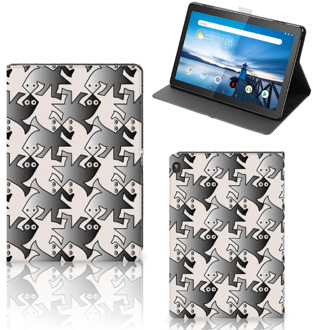 B2Ctelecom Print Case Lenovo Tablet M10 Cover met Standaard Salamander Grey