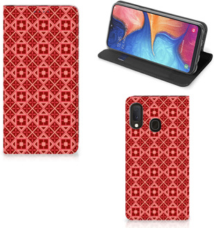 B2Ctelecom Samsung A20e Hoesje met Magneet Batik Red