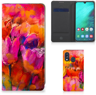 B2Ctelecom Samsung A40 Smart Cover Design Tulpen