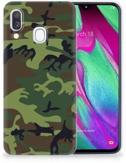 B2Ctelecom Samsung A40 TPU Silicone Hoesje Design Army Dark