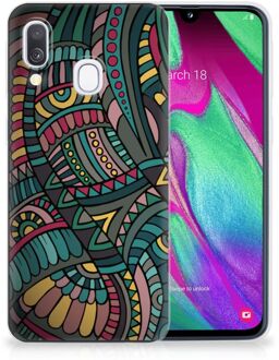 B2Ctelecom Samsung A40 TPU Silicone Hoesje Design Aztec