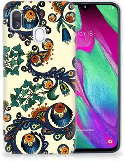 B2Ctelecom Samsung A40 TPU Silicone Hoesje Design Barok Flower