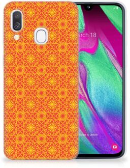 B2Ctelecom Samsung A40 TPU Silicone Hoesje Design Batik Orange