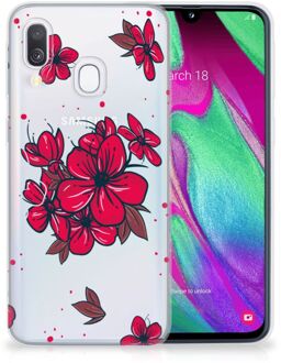 B2Ctelecom Samsung A40 TPU Silicone Hoesje Design Blossom Red