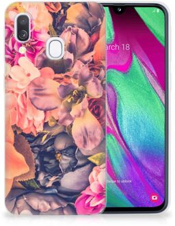 B2Ctelecom Samsung A40 TPU Silicone Hoesje Design Bosje Bloemen