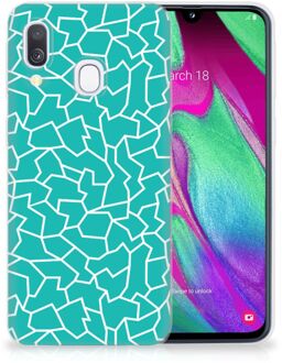 B2Ctelecom Samsung A40 TPU Silicone Hoesje Design Cracks Blue