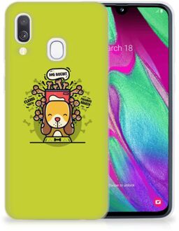 B2Ctelecom Samsung A40 TPU Silicone Hoesje Design Doggy Biscuit