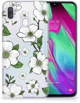 B2Ctelecom Samsung A40 TPU Silicone Hoesje Design Dogwood Flowers