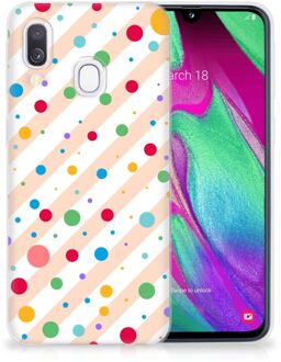 B2Ctelecom Samsung A40 TPU Silicone Hoesje Design Dots