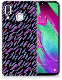 B2Ctelecom Samsung A40 TPU Silicone Hoesje Design Feathers Color