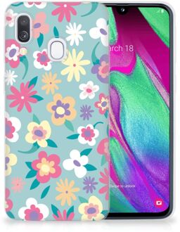 B2Ctelecom Samsung A40 TPU Silicone Hoesje Design Flower Power