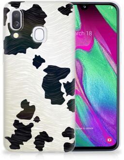 B2Ctelecom Samsung A40 TPU Silicone Hoesje Design Koeienvlekken