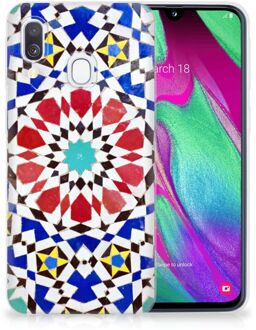 B2Ctelecom Samsung A40 TPU Silicone Hoesje Design Mozaïek