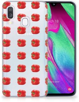 B2Ctelecom Samsung A40 TPU Silicone Hoesje Design Paprika Red