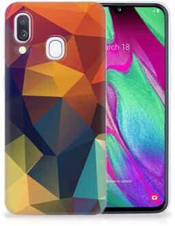 B2Ctelecom Samsung A40 TPU Silicone Hoesje Design Polygon Color