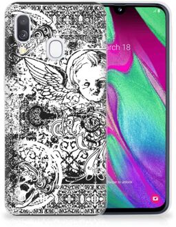 B2Ctelecom Samsung A40 TPU Silicone Hoesje Design Skulls Angel