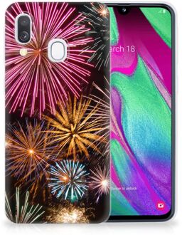 B2Ctelecom Samsung A40 TPU Silicone Hoesje Design Vuurwerk