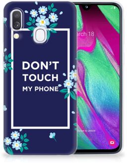 B2Ctelecom Samsung A40 TPU Silicone Hoesje Flowers Blue DTMP