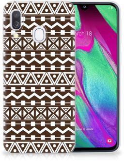 B2Ctelecom Samsung A40 TPU Siliconen Hoesje Aztec Brown