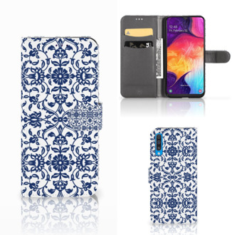 B2Ctelecom Samsung A50 Hoesje Flower Blue