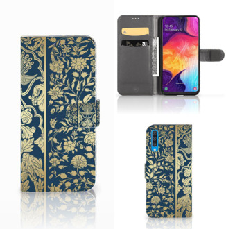 B2Ctelecom Samsung A50 Hoesje Golden Flowers