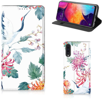 B2Ctelecom Samsung A50 Standcase Hoesje Bird Flowers