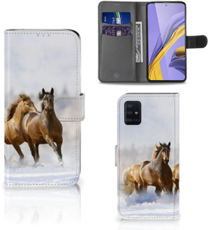 B2Ctelecom Samsung A51 Telefoon hoesje met Pasjes Paarden