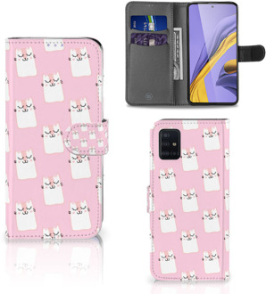 B2Ctelecom Samsung A51 Telefoon hoesje met Pasjes Sleeping Cats