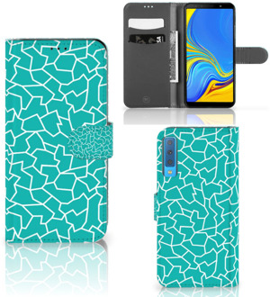 B2Ctelecom Samsung A7 (2018) Hoesje Design Cracks Blue