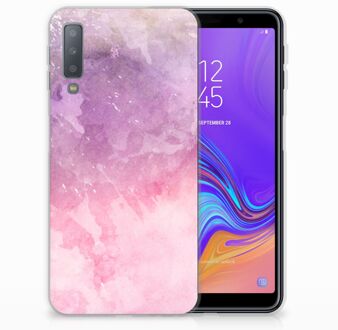 B2Ctelecom Samsung A7 (2018) hoesje Design Pink Purple Paint