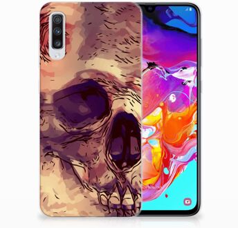 B2Ctelecom Samsung A70 Siliconen Cover Skullhead