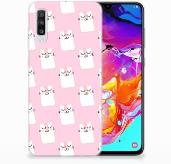 B2Ctelecom Samsung A70 Siliconen Cover Sleeping Cats