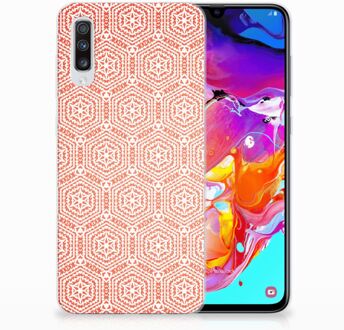 B2Ctelecom Samsung A70 Siliconen Hoesje Pattern Orange