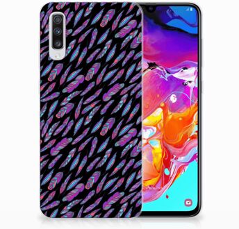 B2Ctelecom Samsung A70 TPU Backcase Design Feathers Color