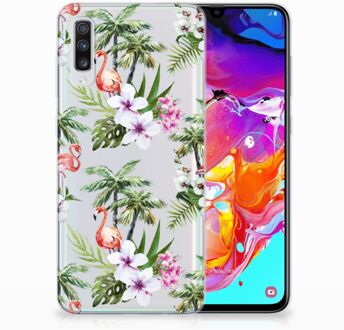 B2Ctelecom Samsung A70 TPU Backcase Design Flamingo Palms