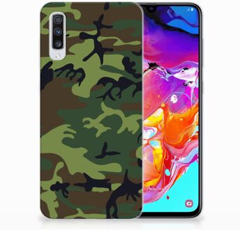 B2Ctelecom Samsung A70 TPU Siliconen Hoesje Design Army Dark