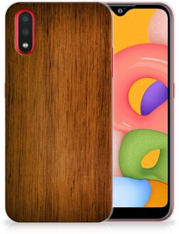 B2Ctelecom Samsung Galaxy A01 Bumper Hoesje Donker Hout