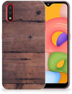 B2Ctelecom Samsung Galaxy A01 Bumper Hoesje Old Wood