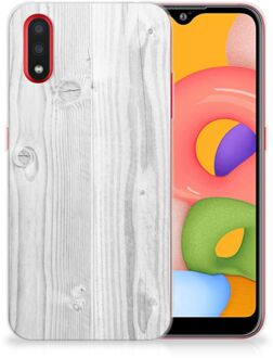 B2Ctelecom Samsung Galaxy A01 Bumper Hoesje White Wood