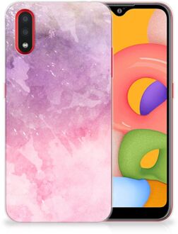 B2Ctelecom Samsung Galaxy A01 Hoesje maken Pink Purple Paint